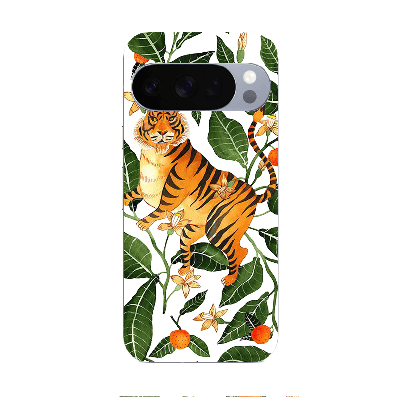 Google Pixel 10 Pro Flower Leopard and Laves Transparent Silicone TPU Θήκη