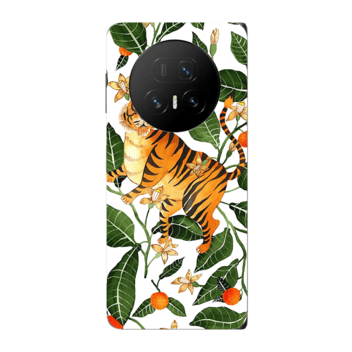 Honor Magic V5 Flower Leopard and Laves Transparent Silicone TPU Θήκη