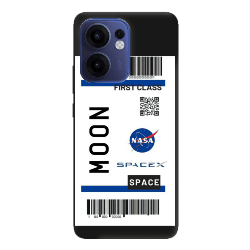Oppo Reno 13 F Moon spacex Black Colored Silicone TPU Θήκη
