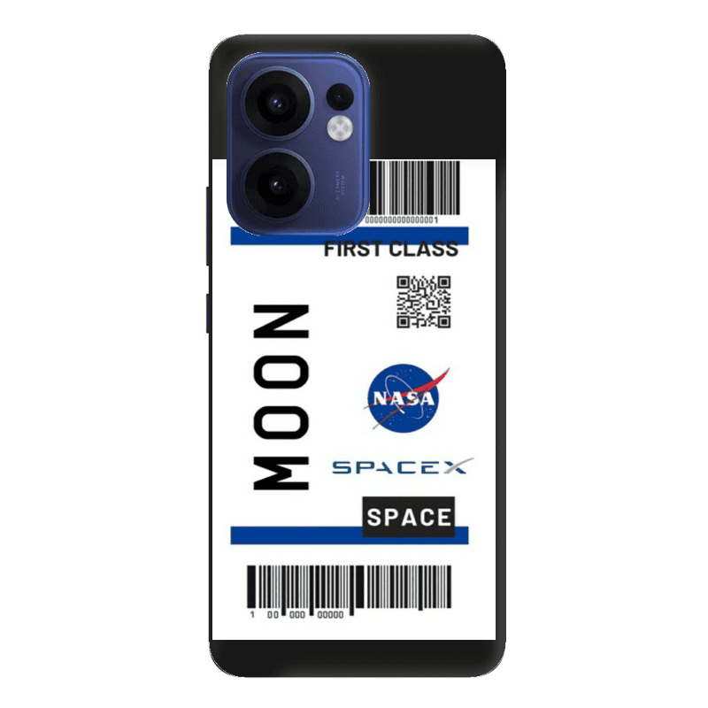 Oppo Reno 13 F Moon spacex Black Colored Silicone TPU Θήκη