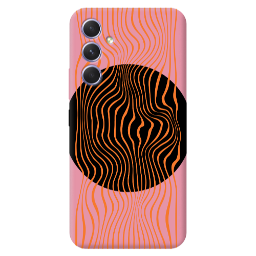 Samsung A56 Trapezoidal lines Pink Colored Silicone TPU Θήκη