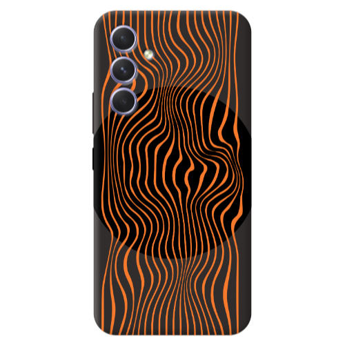 Samsung A56 Trapezoidal lines Black Colored Silicone TPU Θήκη