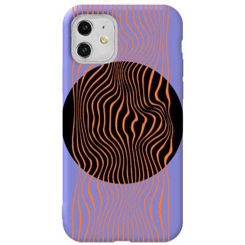 Apple iPhone 11  Trapezoidal lines Purple Colored Silicone TPU Θήκη