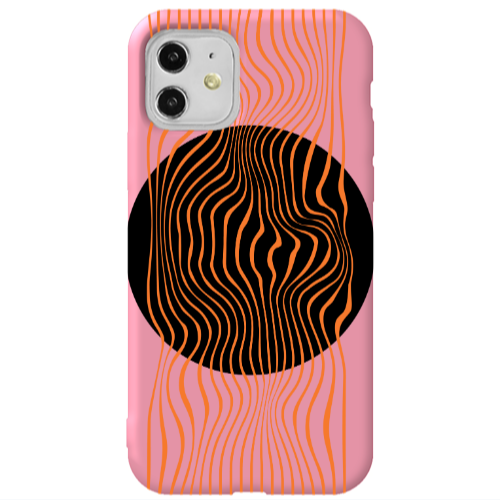 Apple iPhone 11  Trapezoidal lines Pink Colored Silicone TPU Θήκη