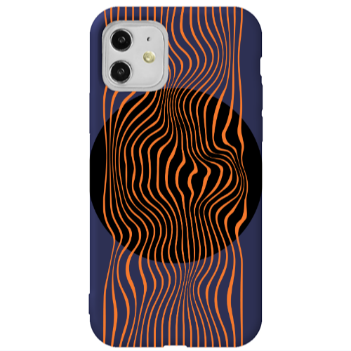 Apple iPhone 11  Trapezoidal lines Dark blue Colored Silicone TPU Θήκη