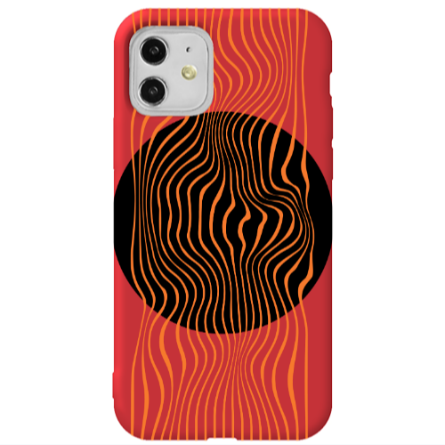 Apple iPhone 11  Trapezoidal lines Red Colored Silicone TPU Θήκη