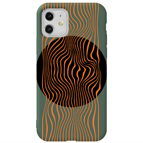 Apple iPhone 11  Trapezoidal lines Dark Green Colored Silicone TPU Θήκη