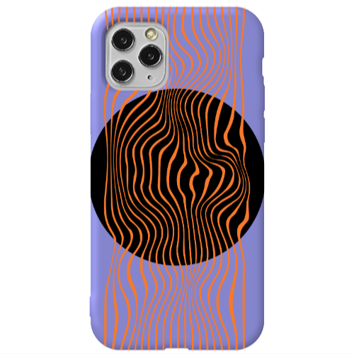 Apple iPhone 11 Pro Trapezoidal lines Purple Colored Silicone TPU Θήκη