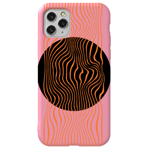Apple iPhone 11 Pro Trapezoidal lines Pink Colored Silicone TPU Θήκη