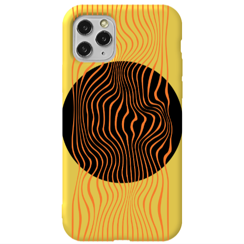 Apple iPhone 11 Pro Trapezoidal lines Yellow Colored Silicone TPU Θήκη