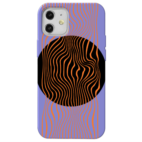 Apple iPhone 12 Trapezoidal lines Purple Colored Silicone TPU Θήκη