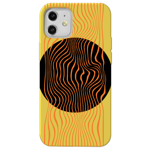 Apple iPhone 12 Trapezoidal lines Yellow Colored Silicone TPU Θήκη