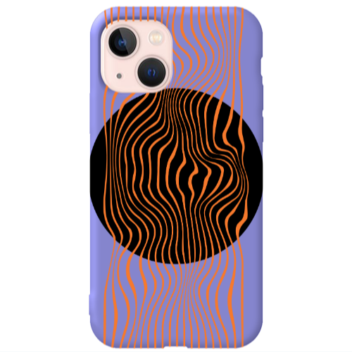 Apple iPhone 13 Trapezoidal lines Purple Colored Silicone TPU Θήκη