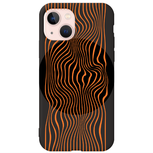 Apple iPhone 13 Trapezoidal lines Black Colored Silicone TPU Θήκη