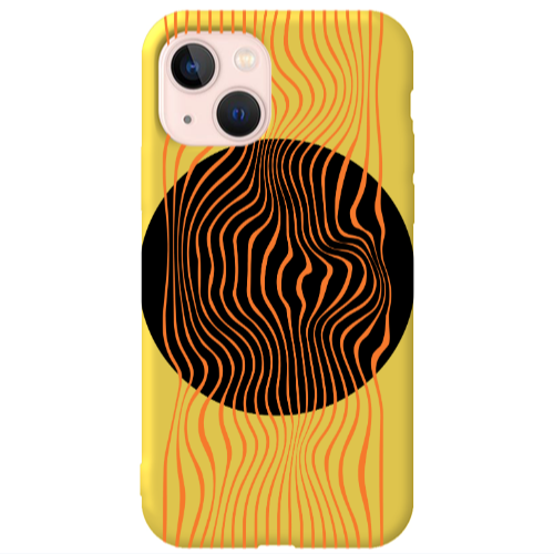 Apple iPhone 13 Trapezoidal lines Yellow Colored Silicone TPU Θήκη