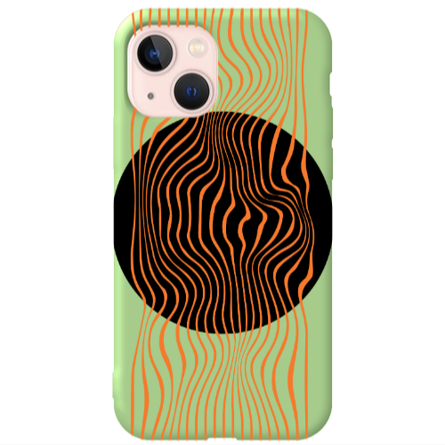 Apple iPhone 13 Trapezoidal lines Light Green Colored Silicone TPU Θήκη
