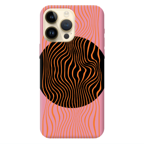 Apple iPhone 13 Pro Max Trapezoidal lines Pink Colored Silicone TPU Θήκη