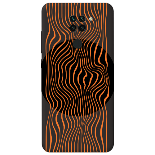 Xiaomi Redmi Note 9 Trapezoidal lines Black Colored Silicone TPU Θήκη