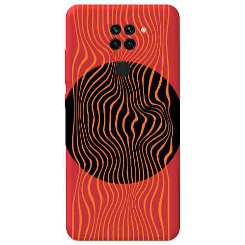 Xiaomi Redmi Note 9 Trapezoidal lines Red Colored Silicone TPU Θήκη