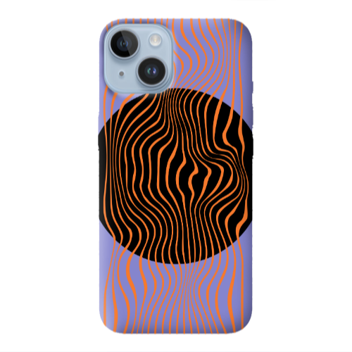 Apple iPhone 14 Plus Trapezoidal lines Purple Colored Silicone TPU Θήκη