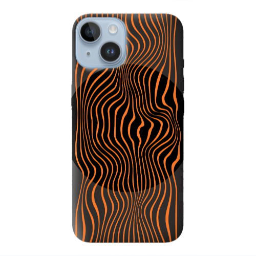 Apple iPhone 14 Plus Trapezoidal lines Black Colored Silicone TPU Θήκη