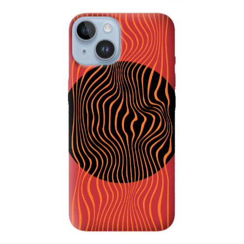 Apple iPhone 14 Plus Trapezoidal lines Red Colored Silicone TPU Θήκη