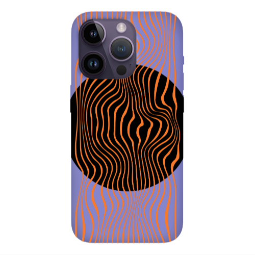 Apple iPhone 14 Pro  Trapezoidal lines Purple Colored Silicone TPU Θήκη
