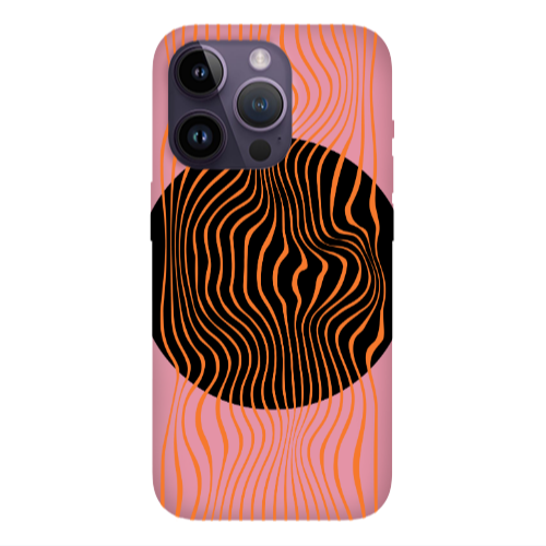 Apple iPhone 14 Pro  Trapezoidal lines Pink Colored Silicone TPU Θήκη