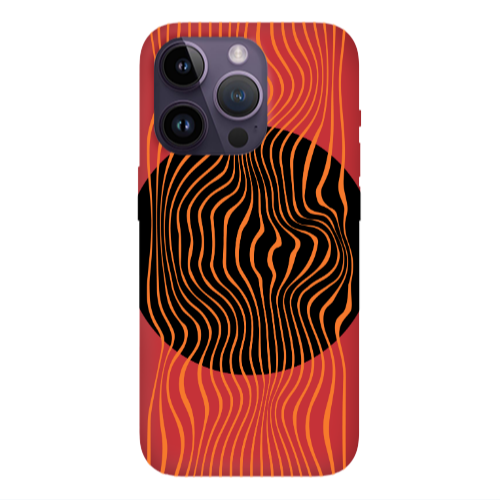Apple iPhone 14 Pro  Trapezoidal lines Red Colored Silicone TPU Θήκη