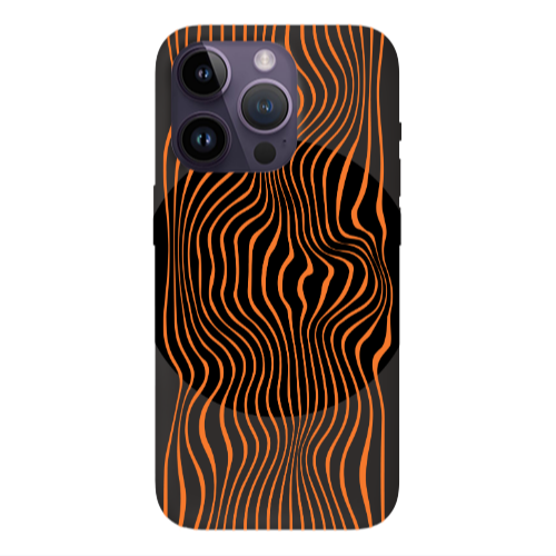 Apple iPhone 14 Pro Max Trapezoidal lines Black Colored Silicone TPU Θήκη