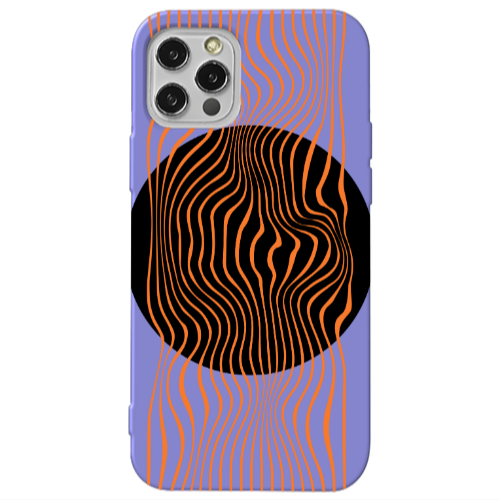 Apple iPhone 13 Pro Trapezoidal lines Purple Colored Silicone TPU Θήκη