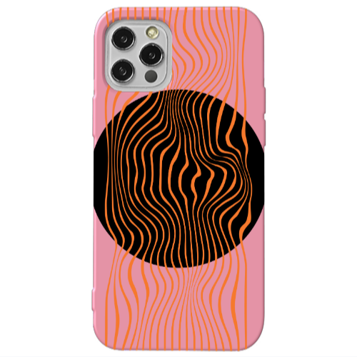 Apple iPhone 13 Pro Trapezoidal lines Pink Colored Silicone TPU Θήκη