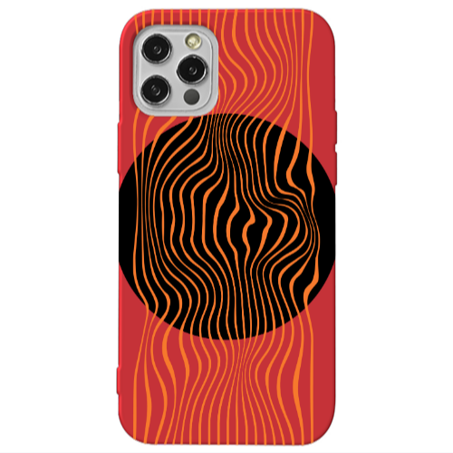 Apple iPhone 12 Pro Trapezoidal lines Red Colored Silicone TPU Θήκη