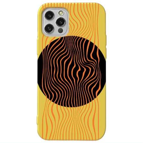 Apple iPhone 12 Pro Trapezoidal lines Yellow Colored Silicone TPU Θήκη