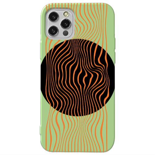 Apple iPhone 12 Pro Trapezoidal lines Light Green Colored Silicone TPU Θήκη