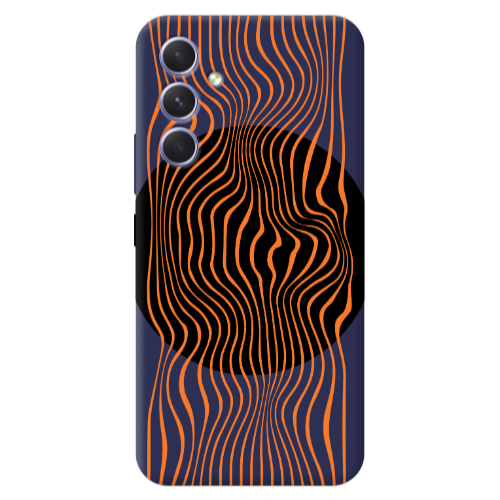 Samsung A54 Trapezoidal lines Dark blue Colored Silicone TPU Θήκη