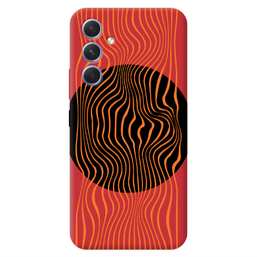 Samsung A54 Trapezoidal lines Red Colored Silicone TPU Θήκη