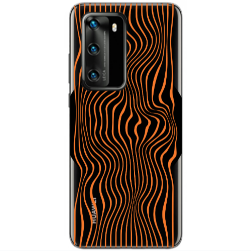 Huawei P40 Trapezoidal lines Transparent Silicone TPU Θήκη