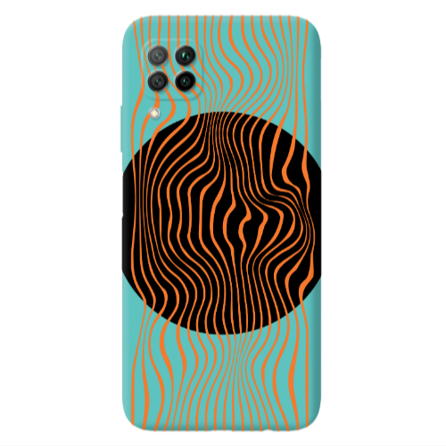 Huawei P40 Lite Trapezoidal lines Turquoise Colored Silicone TPU Θήκη