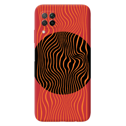 Huawei P40 Lite Trapezoidal lines Red Colored Silicone TPU Θήκη