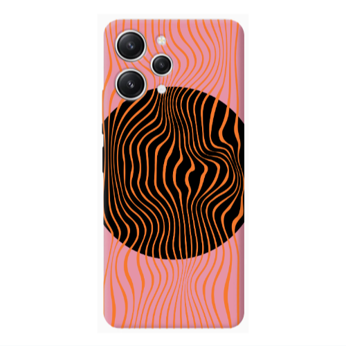 Xiaomi Redmi 12 Trapezoidal lines Pink Colored Silicone TPU Θήκη