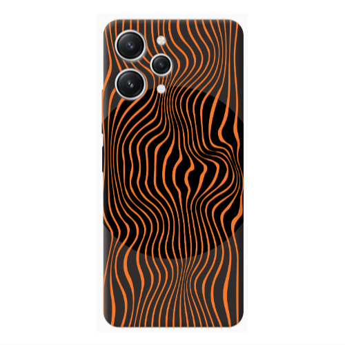 Xiaomi Redmi 12 Trapezoidal lines Black Colored Silicone TPU Θήκη