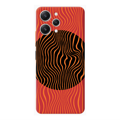 Xiaomi Redmi 12 Trapezoidal lines Red Colored Silicone TPU Θήκη