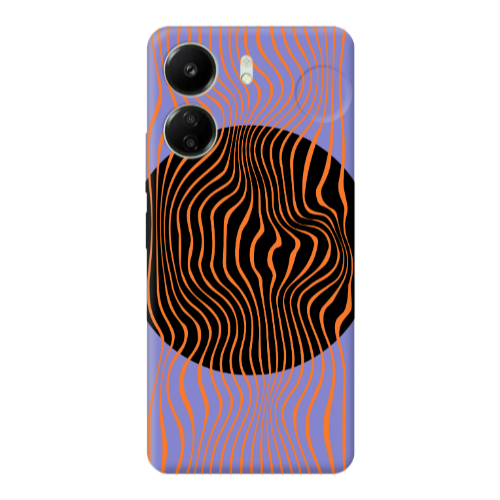 Xiaomi Redmi 13C Trapezoidal lines Purple Colored Silicone TPU Θήκη