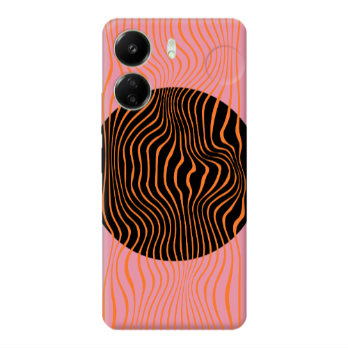 Xiaomi Redmi 13C Trapezoidal lines Pink Colored Silicone TPU Θήκη