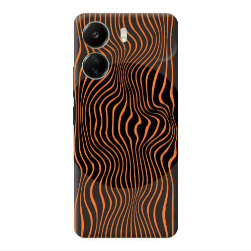 Xiaomi Redmi 13C Trapezoidal lines Black Colored Silicone TPU Θήκη