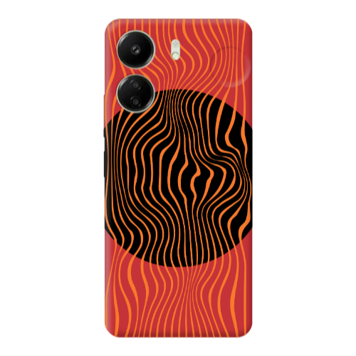 Xiaomi Redmi 13C Trapezoidal lines Red Colored Silicone TPU Θήκη
