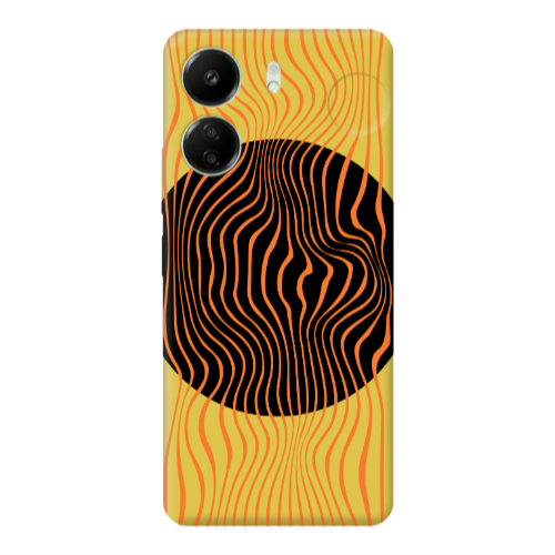 Xiaomi Redmi 13C Trapezoidal lines Yellow Colored Silicone TPU Θήκη