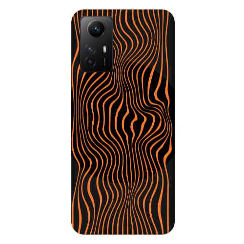 Xiaomi Redmi Note 12s Trapezoidal lines Black Colored Silicone TPU Θήκη