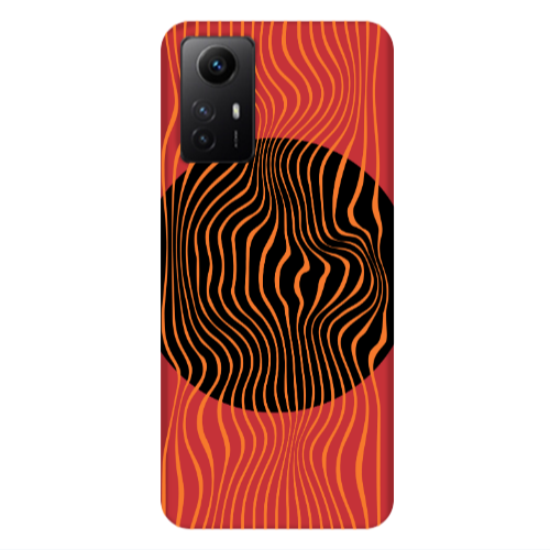 Xiaomi Redmi Note 12s Trapezoidal lines Red Colored Silicone TPU Θήκη